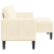 Sofa 2-osobowa z leżanką w kształcie litery L, kremowa, 125 cm