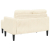 Sofa 2-osobowa z leżanką w kształcie litery L, kremowa, 125 cm