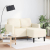 Sofa 2-osobowa z leżanką w kształcie litery L, kremowa, 125 cm