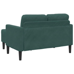 Sofa 2-osobowa z szezlongiem w kształcie litery L Ciemnozielona