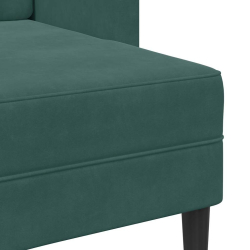 Sofa 2-osobowa z szezlongiem w kształcie litery L Ciemnozielona