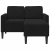 Sofa 2-osobowa z leżanką w kształcie litery L Czarna 125 cm