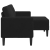 Sofa 2-osobowa z leżanką w kształcie litery L Czarna 125 cm