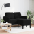 Sofa 2-osobowa z leżanką w kształcie litery L Czarna 125 cm