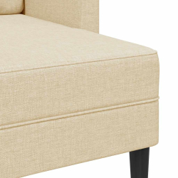 Sofa 2-osobowa z leżanką w kształcie litery L, kremowa, 125 cm