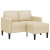 Sofa 2-osobowa z leżanką w kształcie litery L, kremowa, 125 cm