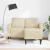 Sofa 2-osobowa z leżanką w kształcie litery L, kremowa, 125 cm