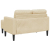 Sofa 2-osobowa z leżanką w kształcie litery L, kremowa, 125 cm