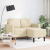 Sofa 2-osobowa z leżanką w kształcie litery L, kremowa, 125 cm