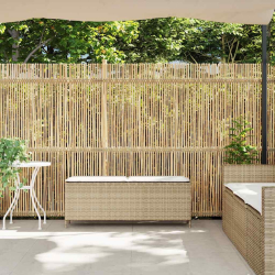 Ławka ogrodowa z poduszką beżowa 110x30x40,5 cm polirattan