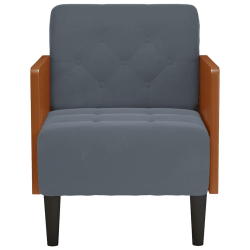 Sofa Fotel z Podłokietnikami Ciemnoszary 55 cm Aksamit