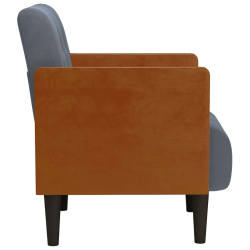 Sofa Fotel z Podłokietnikami Ciemnoszary 55 cm Aksamit