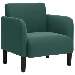 Sofa Fotel z Podłokietnikami Ciemnozielony 54 cm Aksamit
