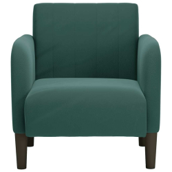 Sofa Fotel z Podłokietnikami Ciemnozielony 54 cm Aksamit