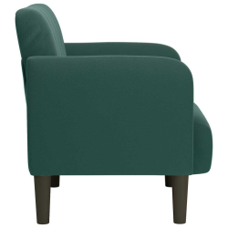 Sofa Fotel z Podłokietnikami Ciemnozielony 54 cm Aksamit
