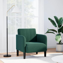 Sofa Fotel z Podłokietnikami Ciemnozielony 54 cm Aksamit