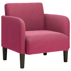 Sofa Fotel z Podłokietnikami Wino Czerwone 54 cm Aksamit
