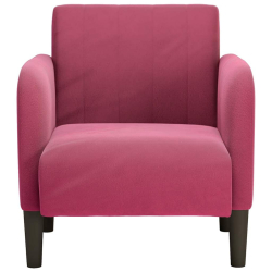 Sofa Fotel z Podłokietnikami Wino Czerwone 54 cm Aksamit