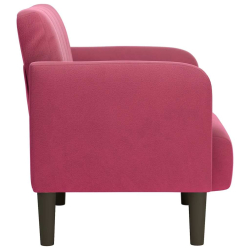 Sofa Fotel z Podłokietnikami Wino Czerwone 54 cm Aksamit