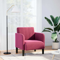 Sofa Fotel z Podłokietnikami Wino Czerwone 54 cm Aksamit