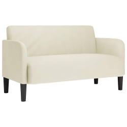 Sofa dwuosobowa kremowa 109 cm aksamitna