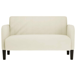 Sofa dwuosobowa kremowa 109 cm aksamitna