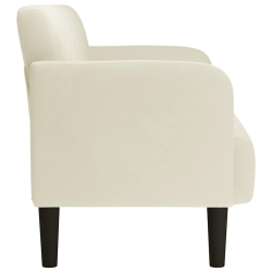 Sofa dwuosobowa kremowa 109 cm aksamitna