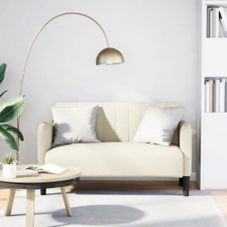Sofa dwuosobowa kremowa 109 cm aksamitna