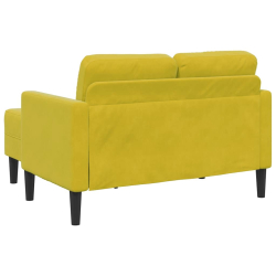 Sofa 2-osobowa z szezlongiem w kształcie litery L, żółta, 125cm