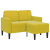 Sofa 2-osobowa z szezlongiem w kształcie litery L, żółta, 125cm