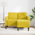 Sofa 2-osobowa z szezlongiem w kształcie litery L, żółta, 125cm