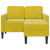 Sofa 2-osobowa z szezlongiem w kształcie litery L, żółta, 125cm