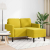 Sofa 2-osobowa z szezlongiem w kształcie litery L, żółta, 125cm
