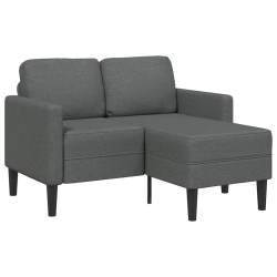 Sofa 2-osobowa z szezlongiem w kształcie litery L Ciemnoszara