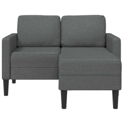 Sofa 2-osobowa z szezlongiem w kształcie litery L Ciemnoszara