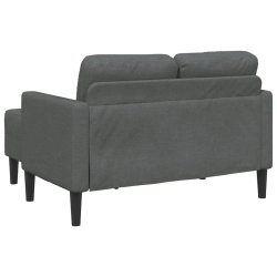 Sofa 2-osobowa z szezlongiem w kształcie litery L Ciemnoszara