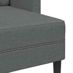 Sofa 2-osobowa z szezlongiem w kształcie litery L Ciemnoszara