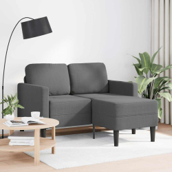 Sofa 2-osobowa z szezlongiem w kształcie litery L Ciemnoszara