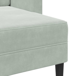 Sofa 2-osobowa z szezlongiem w kształcie litery L, jasnoszara
