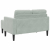 Sofa 2-osobowa z szezlongiem w kształcie litery L, jasnoszara