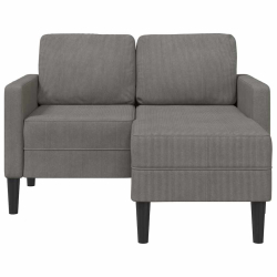 Sofa 2-osobowa z szezlongiem w kształcie litery L, jasnoszara