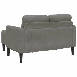 Sofa 2-osobowa z szezlongiem w kształcie litery L, jasnoszara