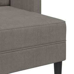 Sofa 2-osobowa z szezlongiem w kształcie litery L, jasnoszara