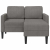 Sofa 2-osobowa z szezlongiem w kształcie litery L, jasnoszara