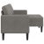 Sofa 2-osobowa z szezlongiem w kształcie litery L, jasnoszara