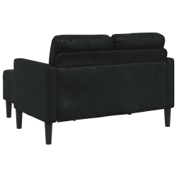 Sofa 2-osobowa z leżanką w kształcie litery L, czarna, 125 cm