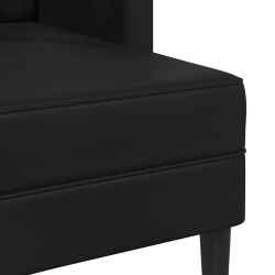 Sofa 2-osobowa z leżanką w kształcie litery L, czarna, 125 cm