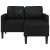 Sofa 2-osobowa z leżanką w kształcie litery L, czarna, 125 cm