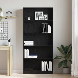 Regał biblioteczny Czarny Dąb 80x24x176 cm Drewno klejone