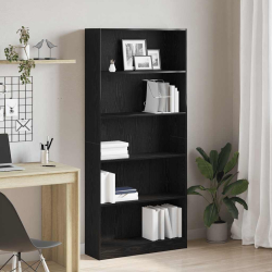 Regał biblioteczny Czarny Dąb 80x24x176 cm Drewno klejone